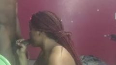 Black Chick Blows Penis And Gets Smashed With His Shirmp Noodle From Behind