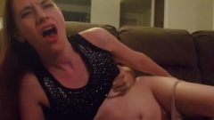 Quickie Fuck On The Couch From Behind Jizz Rough On Cock In Pussy