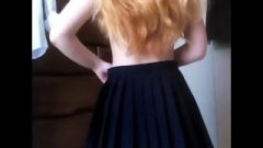 Blonde Teen Strips From Behind
