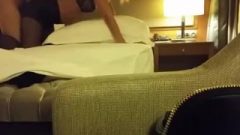 The Blonde Bitch Had No Idea That There Is A Camera In The Hotel Room While She Was Taking A Doggy Style Pounding. He Also Smashed Her In A Missionary Position.