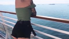 Inked Chick Eating Cock And Doggystyle Banging On A Sea Cruise – Public