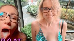 20 Babe’s First Date In Mall Ends Doggy & Spunk Mouth With Public Agent